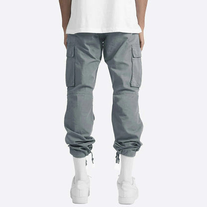 Cargohosen – lässig – gerade geschnittenes Bein – Cargojogginghosen – Herrenhosen-Grau-S-Chaps Herrenmode