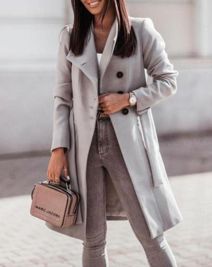 Damen Steppmantel Lang mit Kapuze Warm Elegant