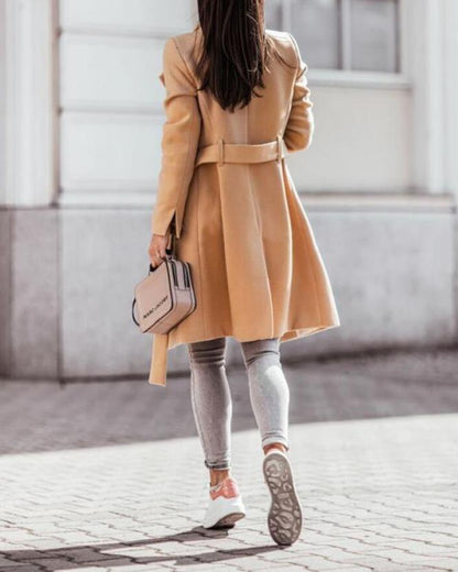 Damen Steppmantel Lang mit Kapuze Warm Elegant