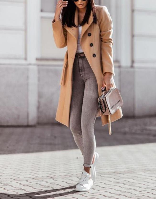Damen Steppmantel Lang mit Kapuze Warm Elegant