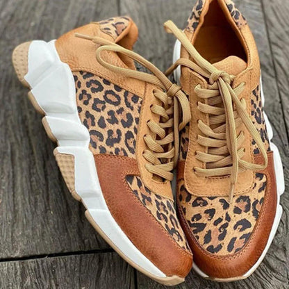 Damen Sneaker Chunky Print Modisch Groß