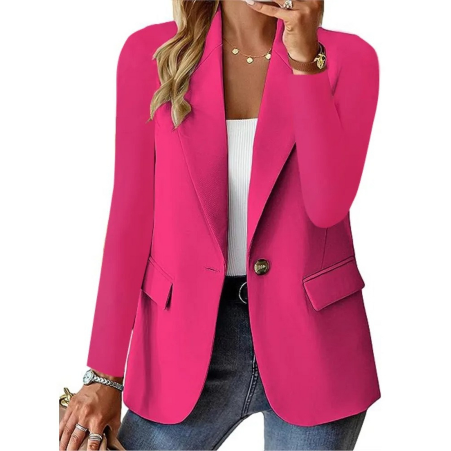 Damen Blazer Slim Fit Klassisch Elegannt