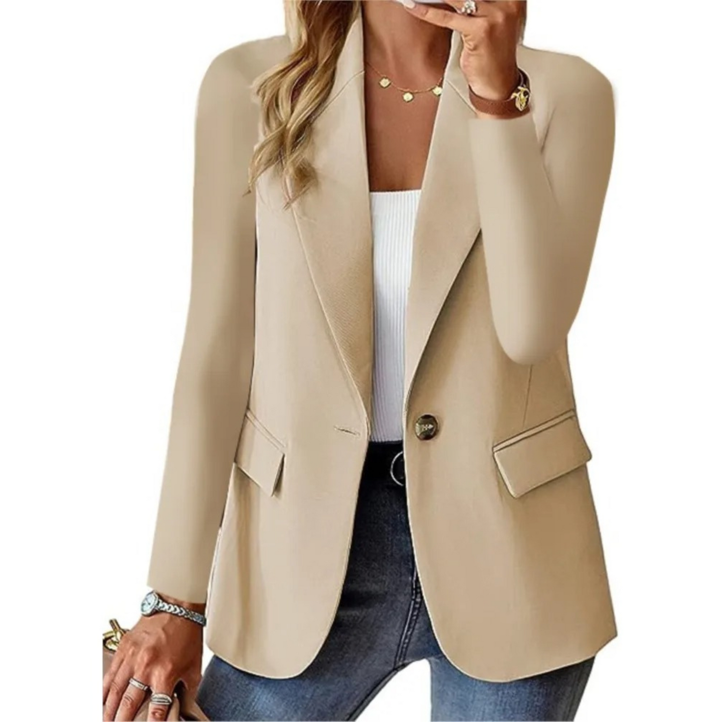 Damen Blazer Slim Fit Klassisch Elegannt