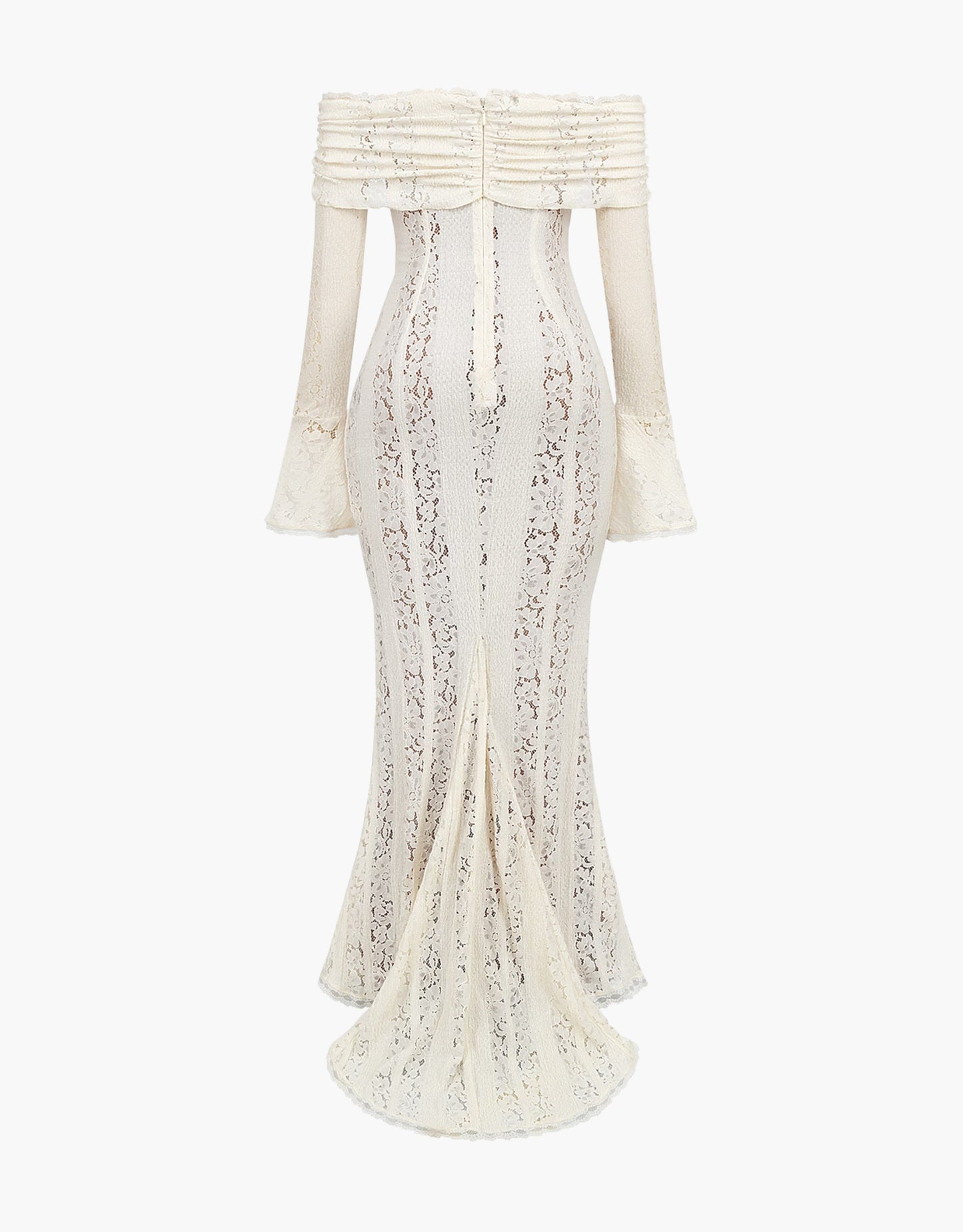 Abendkleid Damen Langärmlig Carmen Ausschnitt Elegant