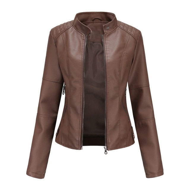 Lederjacke Damen Elegant Modern Schwarz