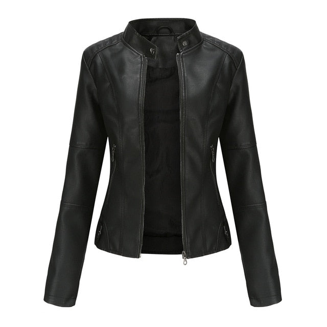 Lederjacke Damen Elegant Modern Schwarz