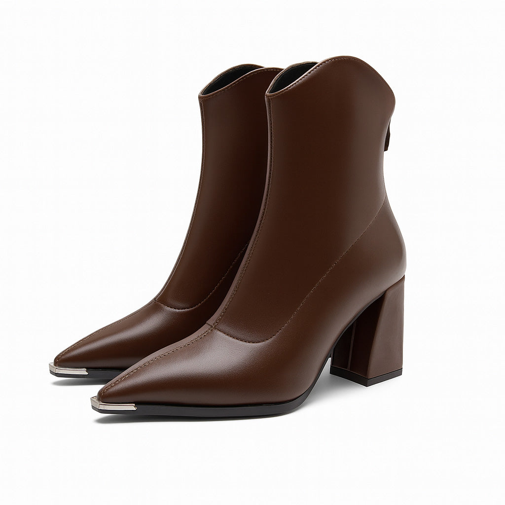 Damen Stiefeletten Spitz Schuhe Mit Absatz - BerlinGlamour