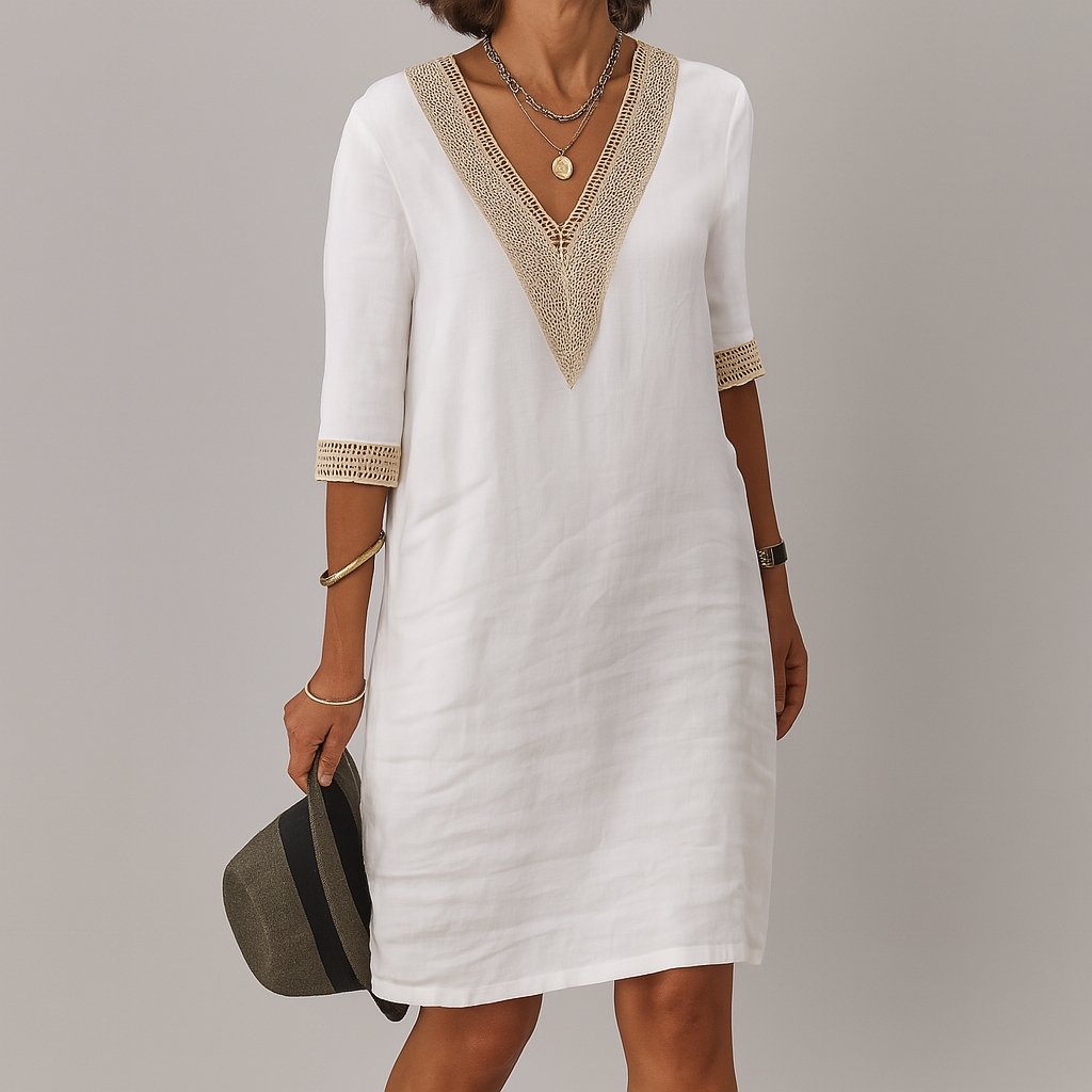 Leinenkleid Sommer Elegant Damenkleid Leicht