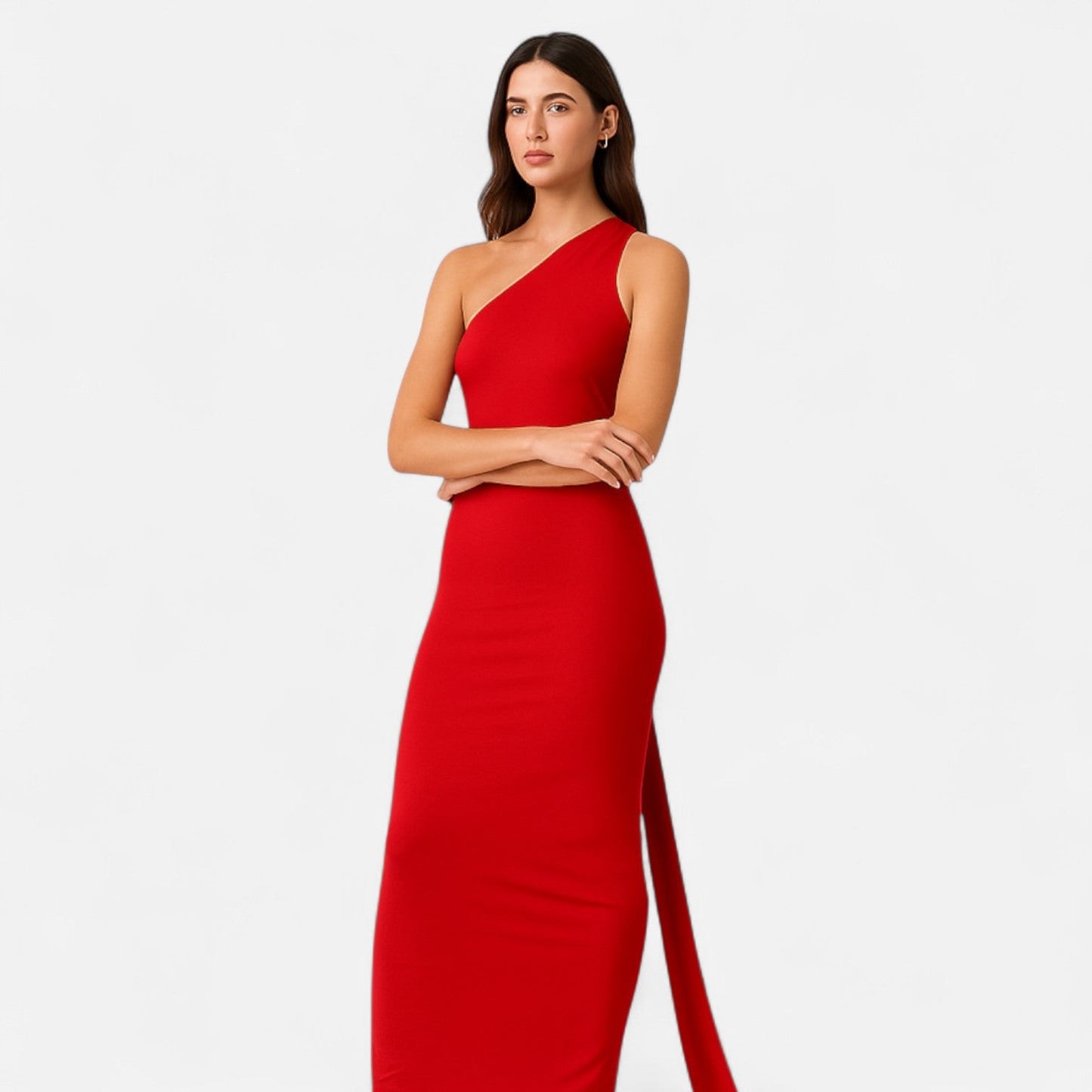 Damen Maxikleid Ein Schulter Neckholder Sommerkleid