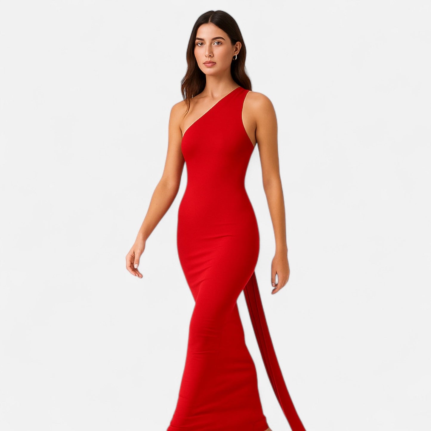 Damen Maxikleid Ein Schulter Neckholder Sommerkleid