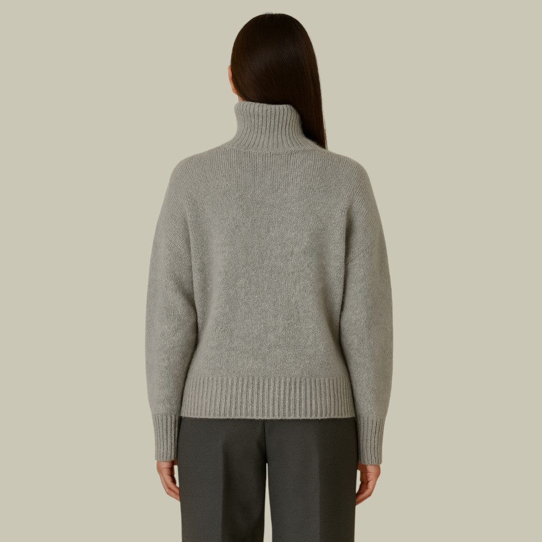 Damen Rollkragenpullover Merinowolle Weich Warm