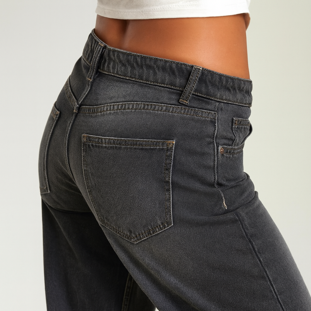 Damenjeans Mid Waist Weite Bein 4 Farben