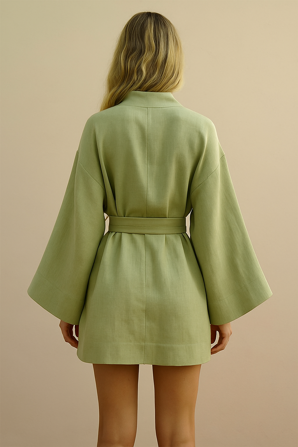 Luxus Kimono mit Gürtel Elegantes Abendkleid