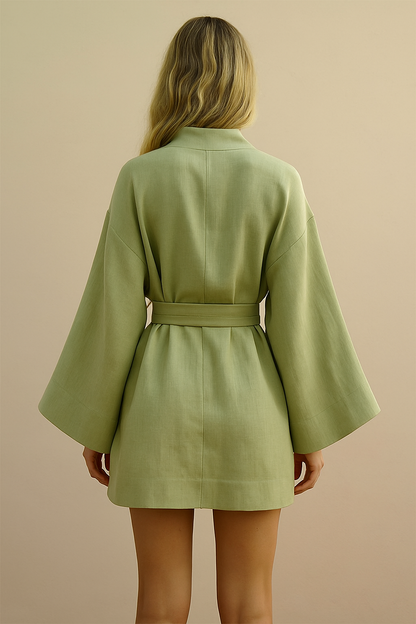 Luxus Kimono mit Gürtel Elegantes Abendkleid