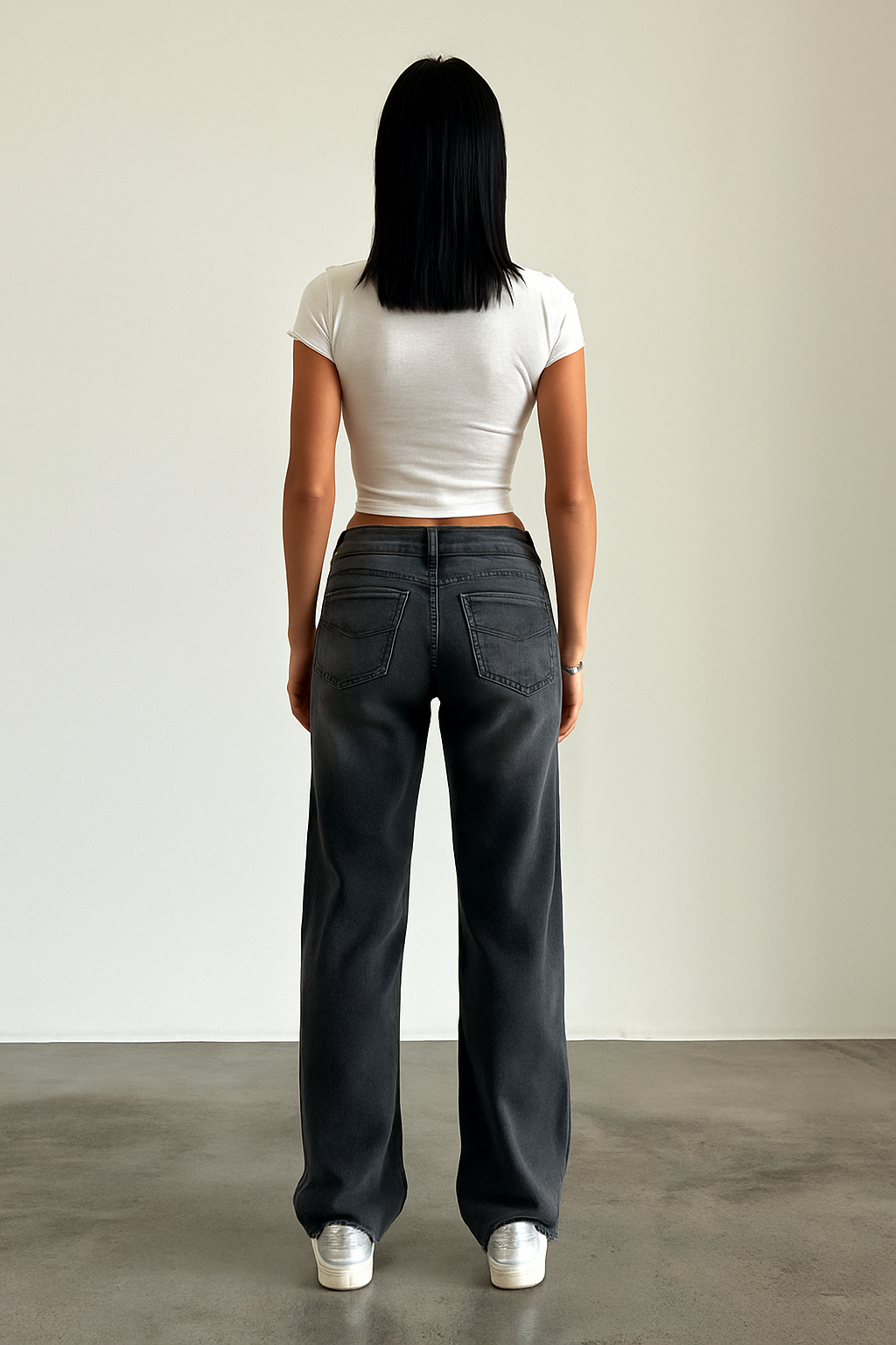 Damenjeans Mid Waist Weite Bein 4 Farben
