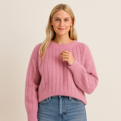 Damen Strickpullover Modern Winterwarm - BerlinGlamour