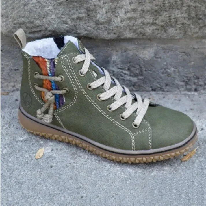 Lederstiefel Heidi Look Vintage Stil Damen