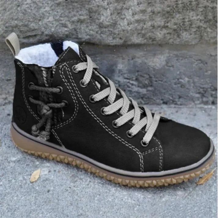 Lederstiefel Heidi Look Vintage Stil Damen