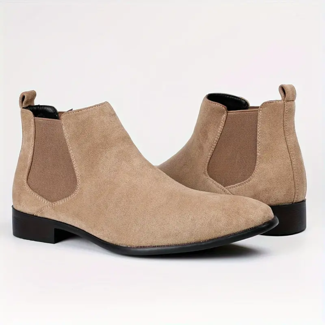 Herren Chelsea Boots Wildleder Schwarz Stiefeletten - BerlinGlamour