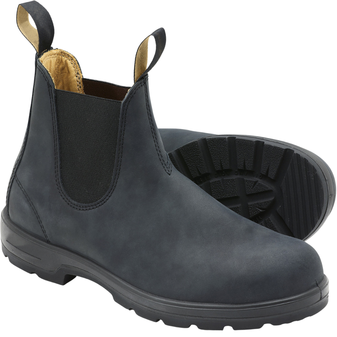 Schwarze Leder-Stiefel für Männer Chelsea-Style - BerlinGlamour