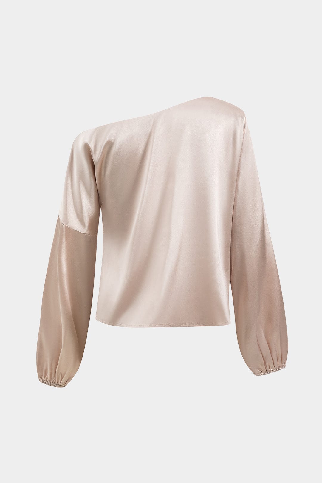 Elegante One-Shoulder Bluse Asymmetrisch Satin Damen