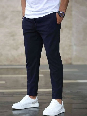 Chino Hose - Herren Casual Skinny Stretch Chino Hose-Marineblau-S-Chaps Herrenmode