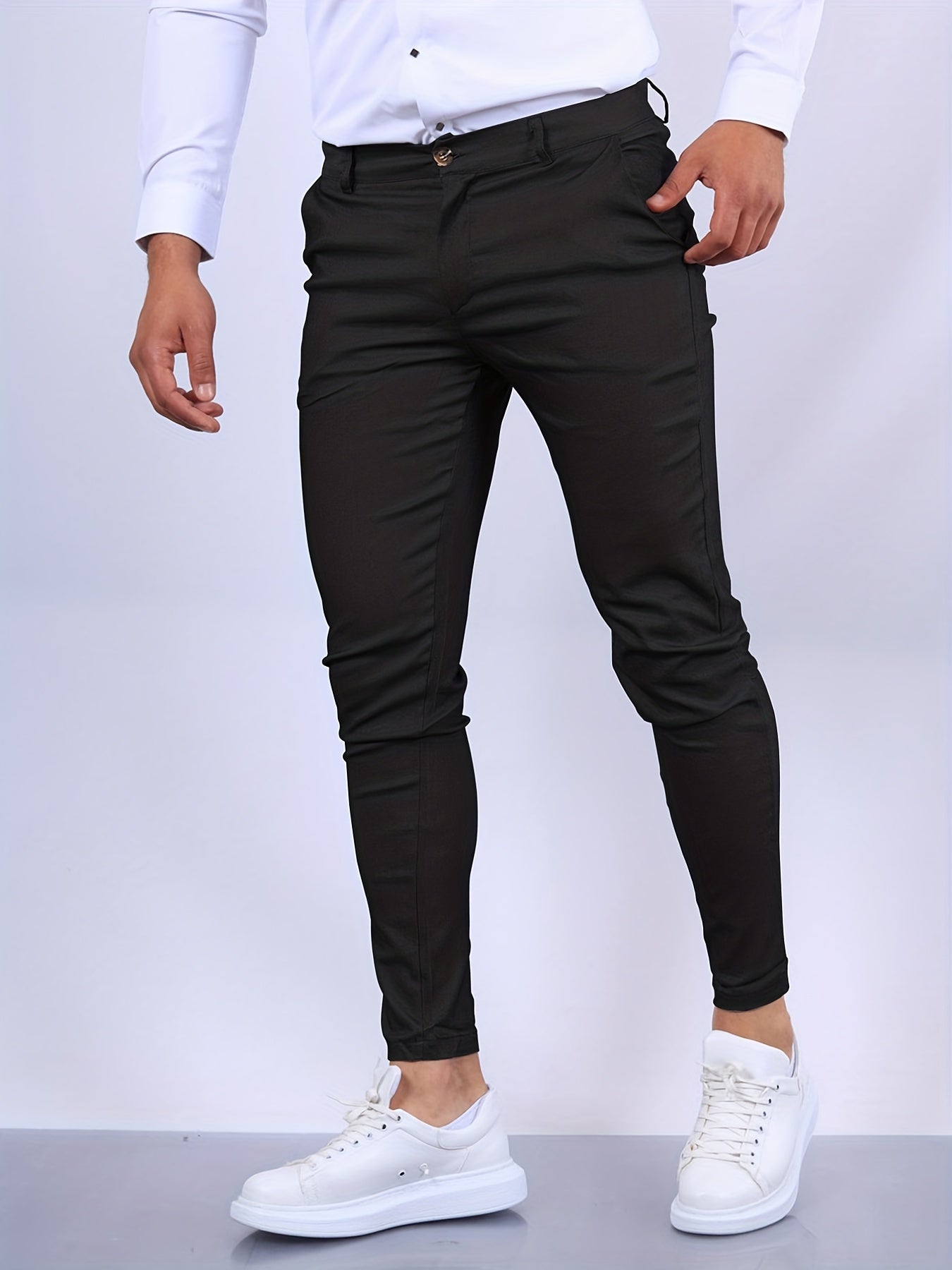 Chino-Hosen | Slim Fit | Business Casual | Skinny Chinos | Herrenhosen-Schwarz-XS-Chaps Herrenmode