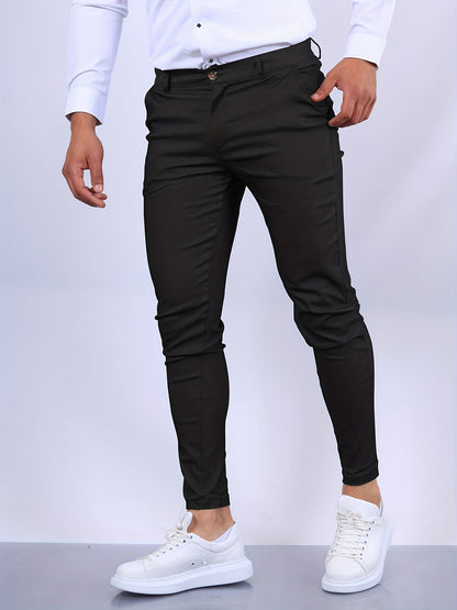 Chino-Hosen | Slim Fit | Business Casual | Skinny Chinos | Herrenhosen-Schwarz-XS-Chaps Herrenmode