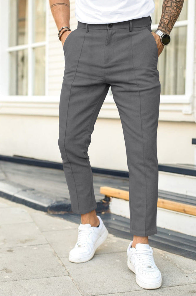 Schmale Herren-Chino-Hosen Knöchellang Slim-Fit - BerlinGlamour