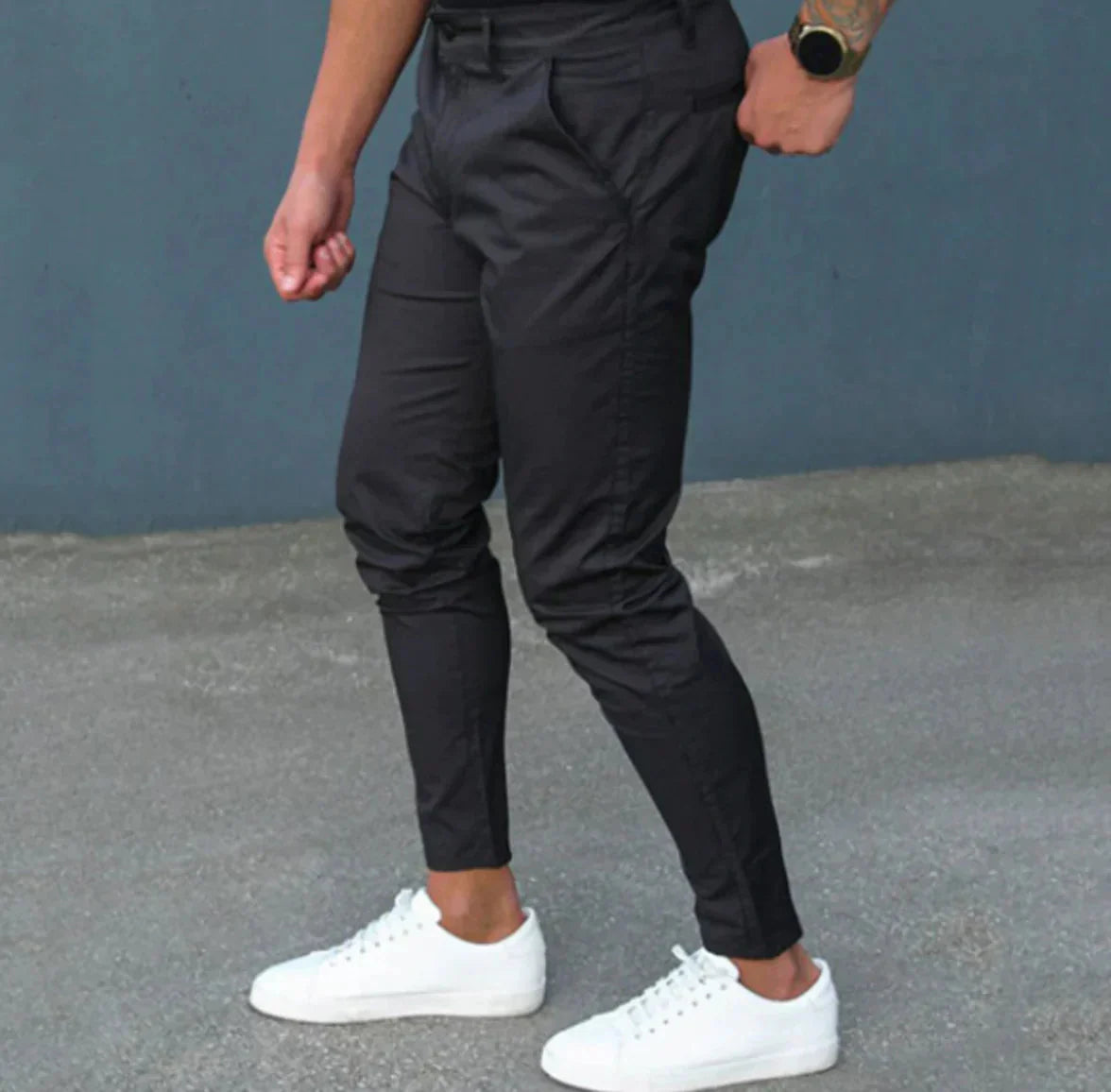 Schwarze Stretch Chinos Slim Fit Herrenhosen - BerlinGlamour