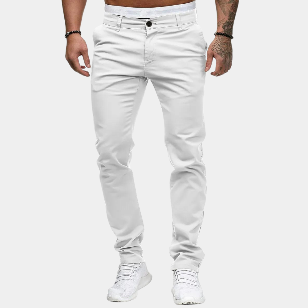 Chinos | Skinny | Stretch | Chino-Hosen | Herrenhosen-Weiß-M-Chaps Herrenmode