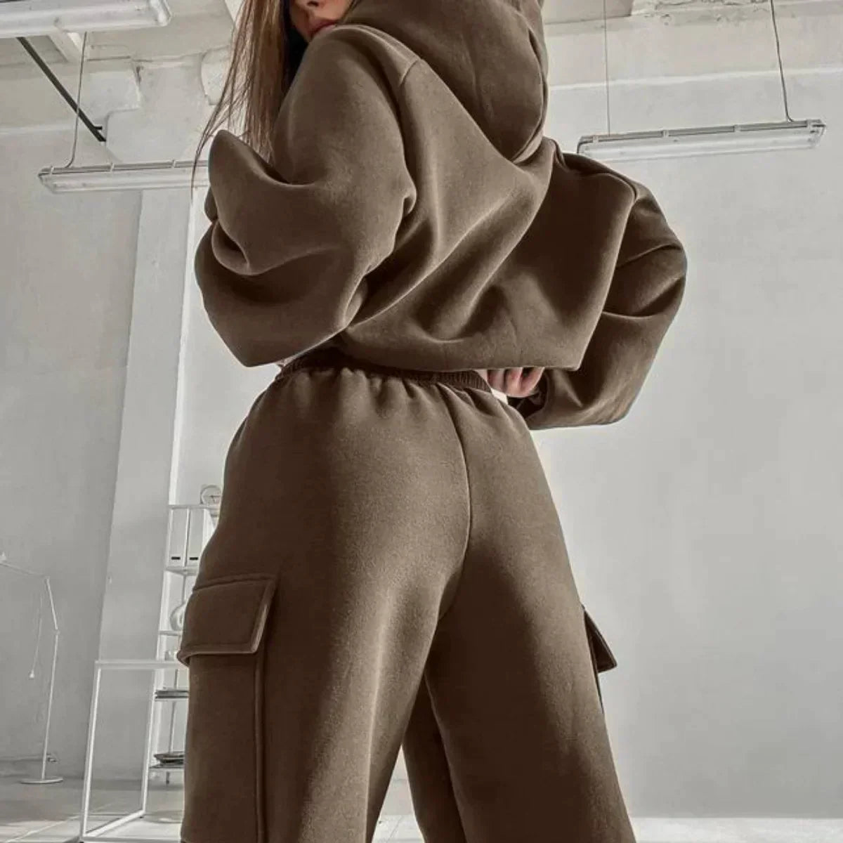Damen Hoodie Set Locker Passform Jogginghose Komfort