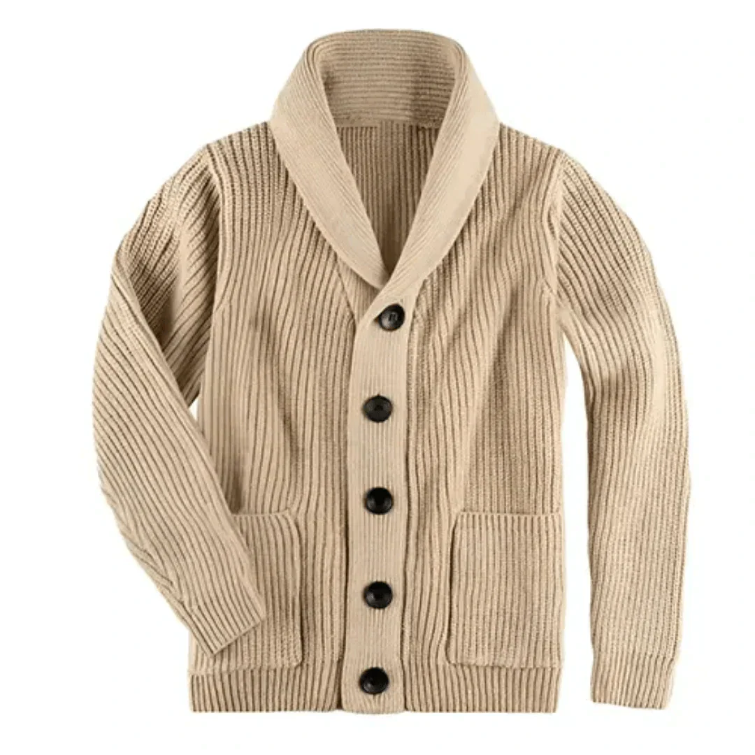 Herren Strickjacke Warm Chunky Cardigan mit Knöpfen - BerlinGlamour
