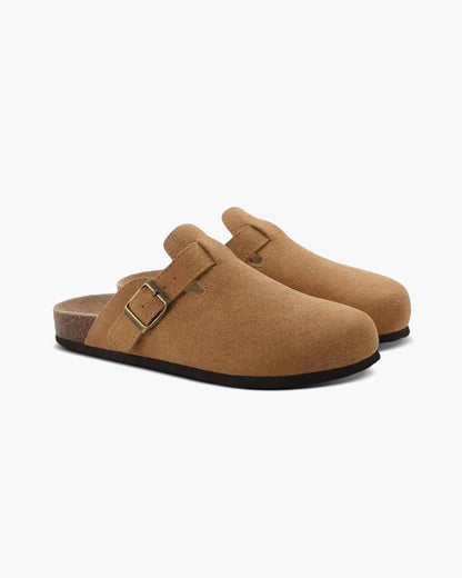 Clogs - Bequeme Herren Clogs aus Wildleder-Hellbraun-38-Chaps Herrenmode