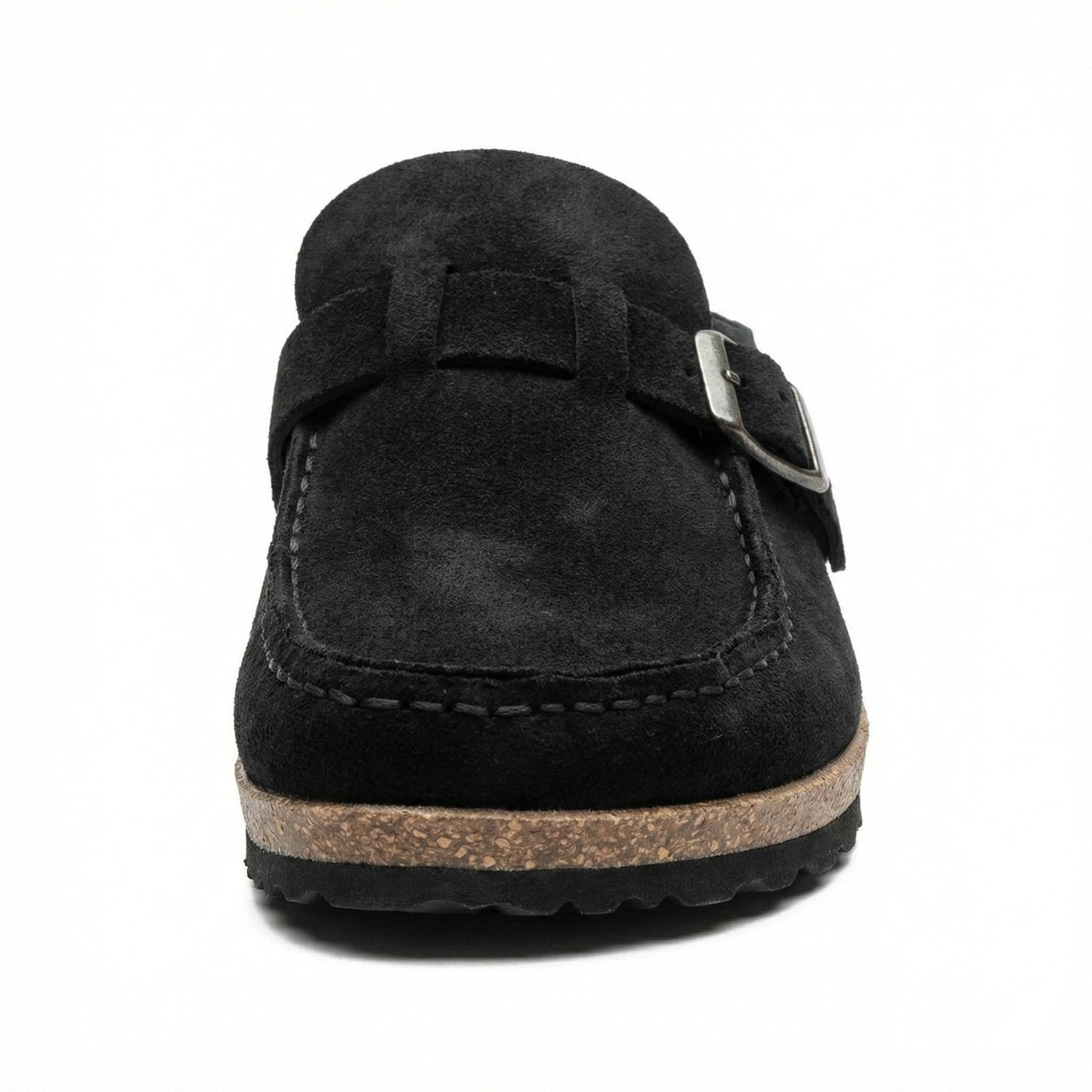 Damen Clogs Retro Wildleder Schuhe Slip-On Heidi Stil