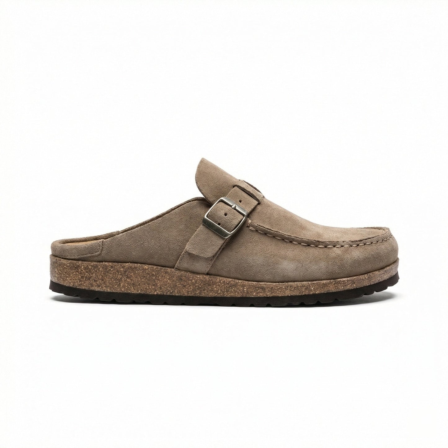 Damen Clogs Retro Wildleder Schuhe Slip-On Heidi Stil