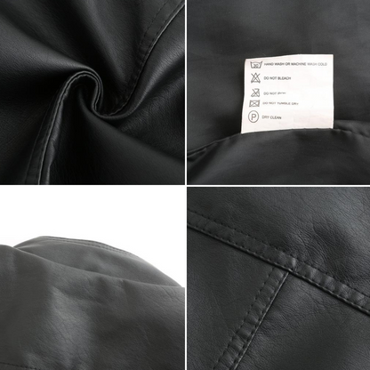 Lederjacke Damen Elegant Schwarz Glänzend