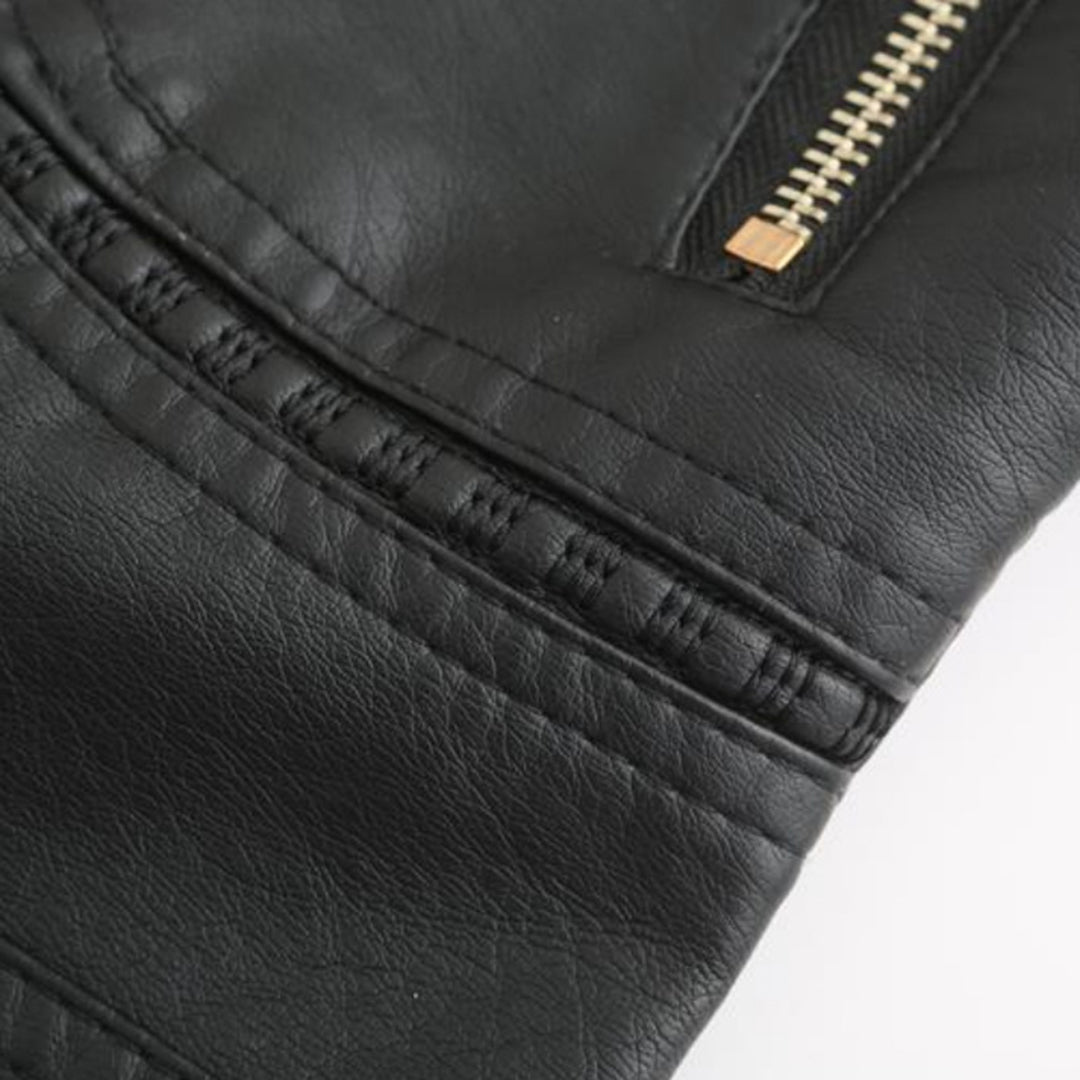 Lederjacke Damen Elegant Schwarz Glänzend