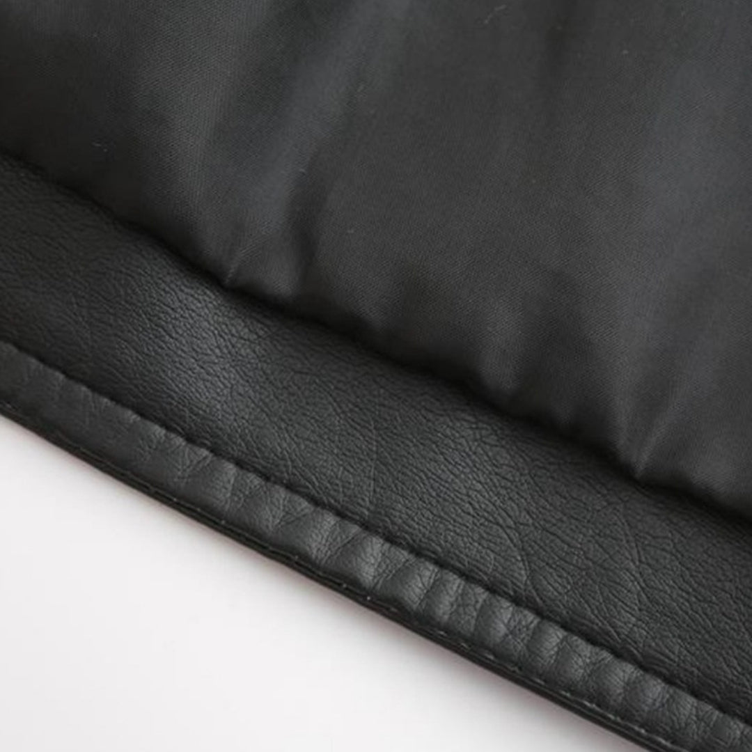 Echte Leder Frauenjacke Stylisch Schwarz Ledermantel