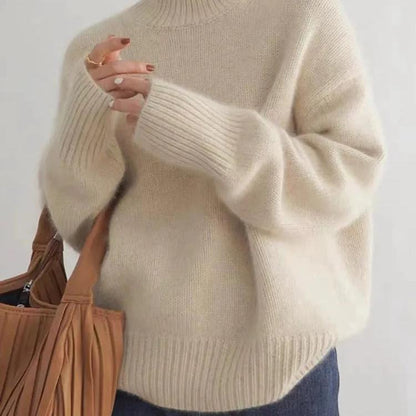 Damen Rollkragenpullover Oversized Winter Warm