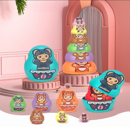 Bunte Kinderpuppen Matroschka Holzpuppen Sammlung