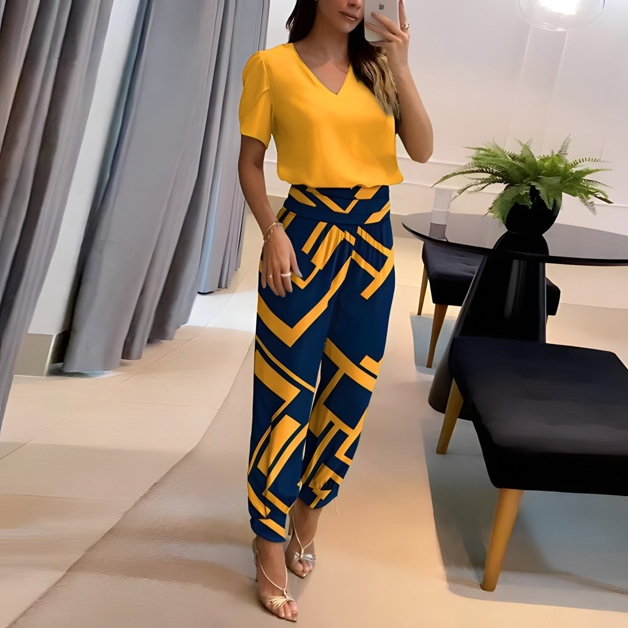 Elegante Bluse mit Hose Komfortabel Stilvoll Frauen - BerlinGlamour