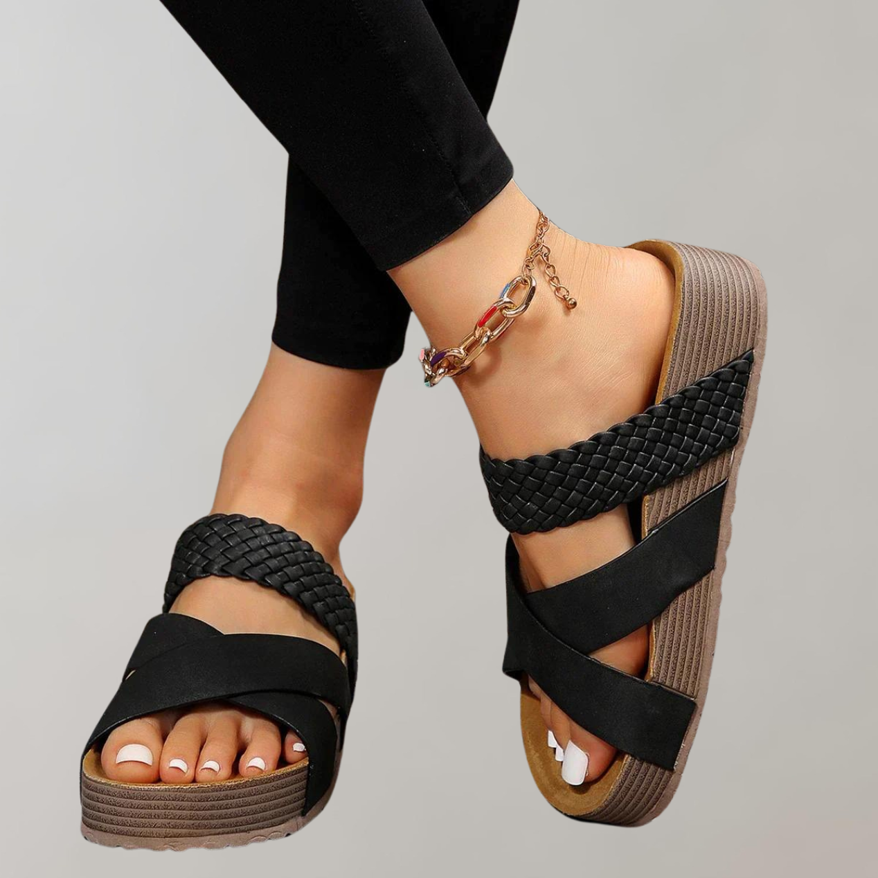 Damen Sandalen Orthopädisch Bequem Plateau Schuhe Sommerschuhe