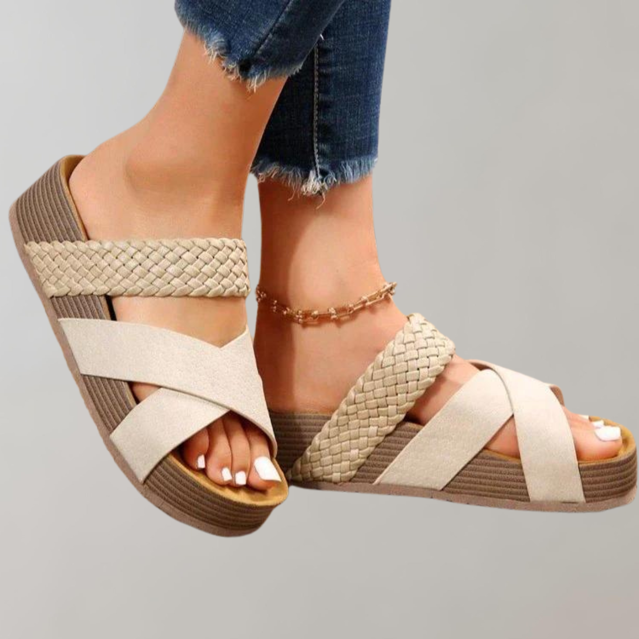 Damen Sandalen Orthopädisch Bequem Plateau Schuhe Sommerschuhe