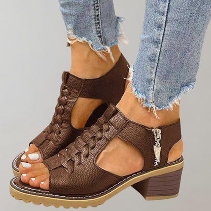 Damen Sandalen mit Absatz Orthopädisch Bequem Spitze - BerlinGlamour