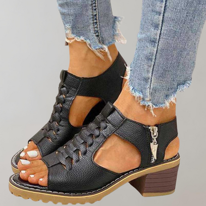 Damen Sandalen mit Absatz Orthopädisch Bequem Spitze