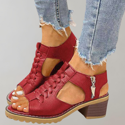 Damen Sandalen mit Absatz Orthopädisch Bequem Spitze