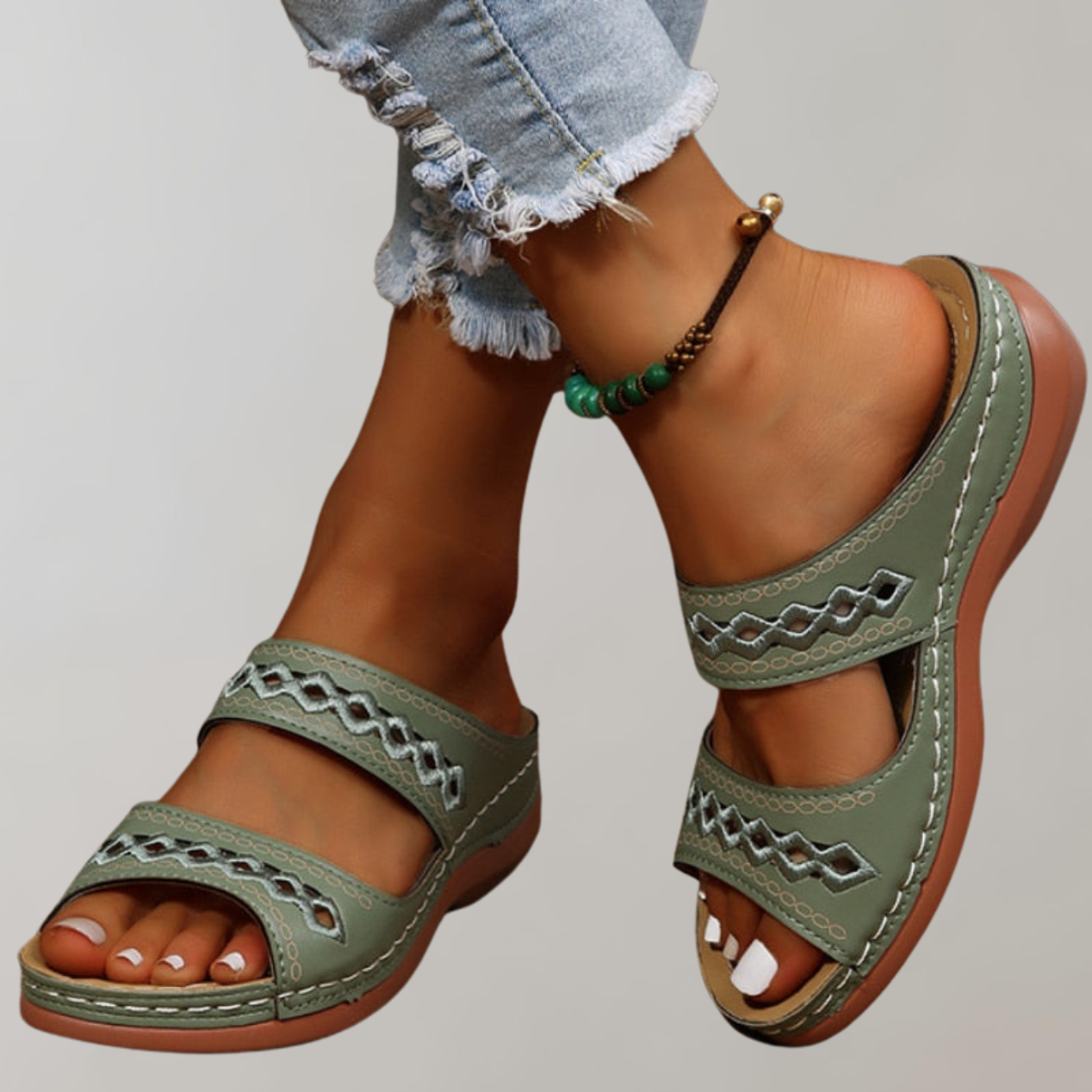 Grun orthopädische sandalen für damen