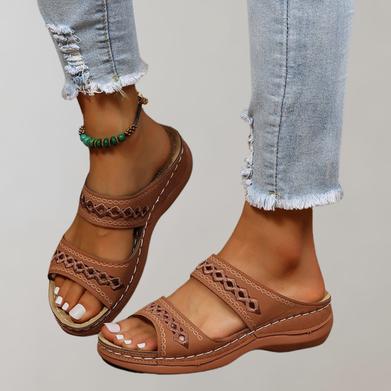 Dunkelbraun orthopädische sandalen für damen