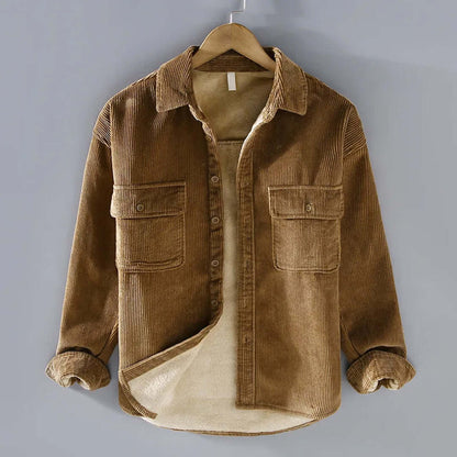 Herren Cordhemd Fleece gefüttert Winter - BerlinGlamour